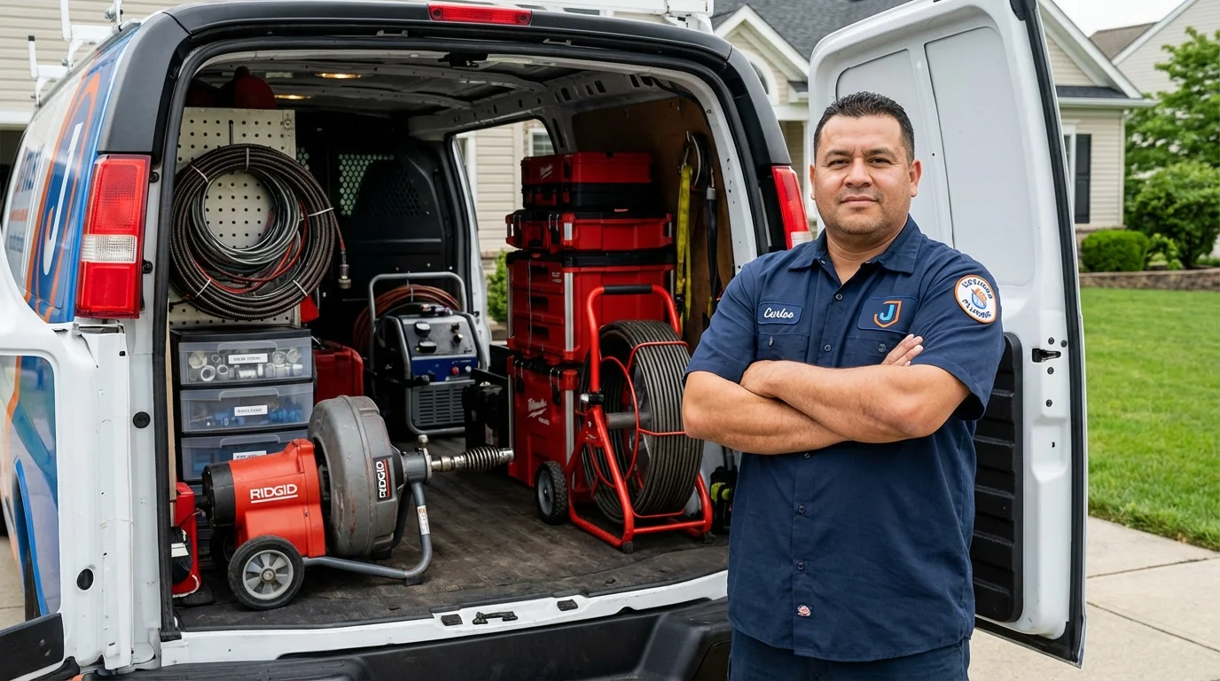 Professional drain cleaning equipment and Johns Plumbing LLC plumber in Gainesville